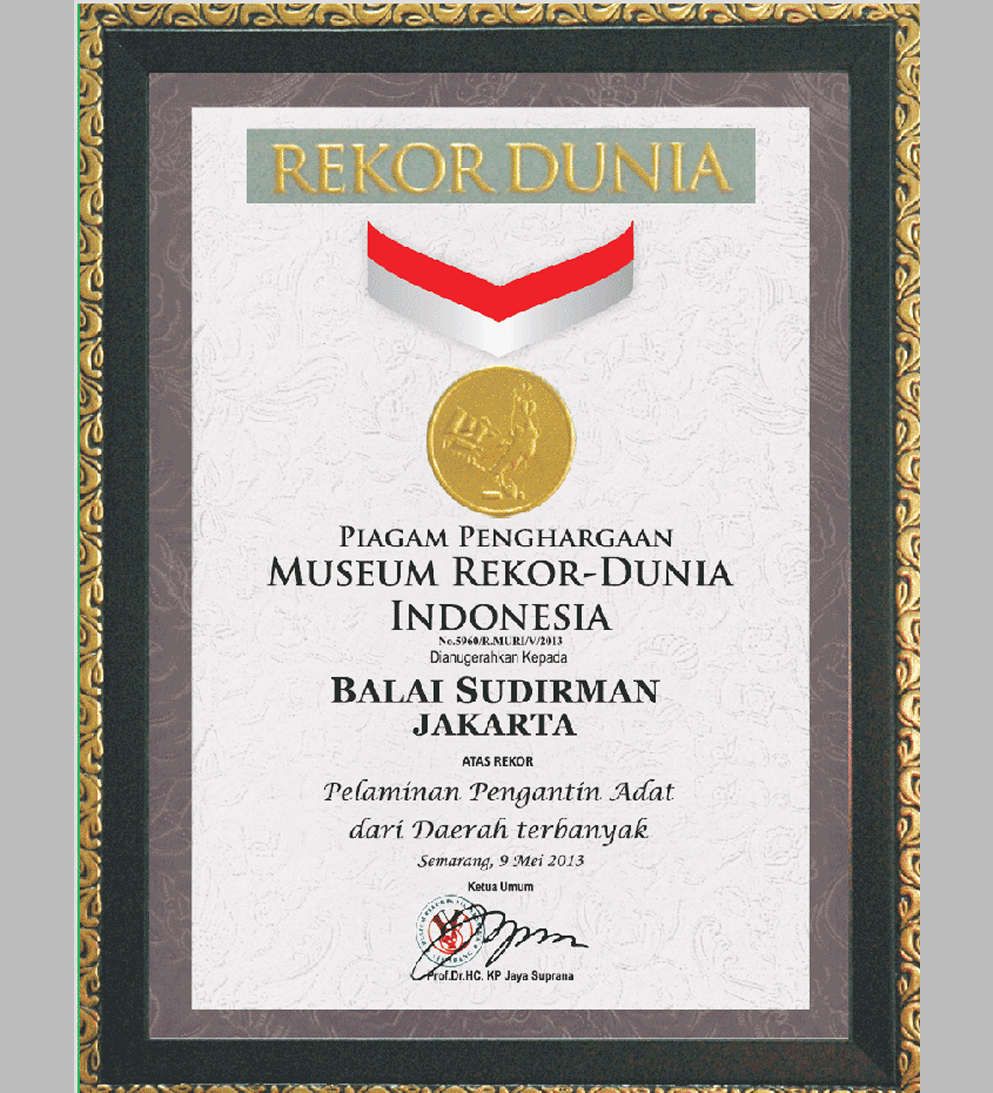 penghargaan pelaminan balai sudirman